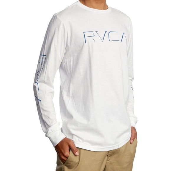 RVCA Men's Drop Shadow Long Sleeve Tee T-Shirt in White - Picture 2 of 4